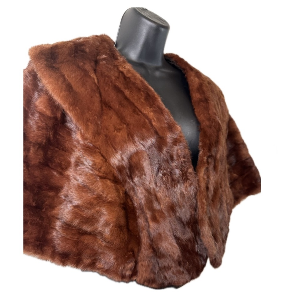 Genuine Mink Fur Stole Wrap Vintage 
Red Mink Fur Mob Wife size S/M